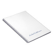 Retro Style Elegant Plain White Calligraphy Name Notitieboek (Rechterzijde)