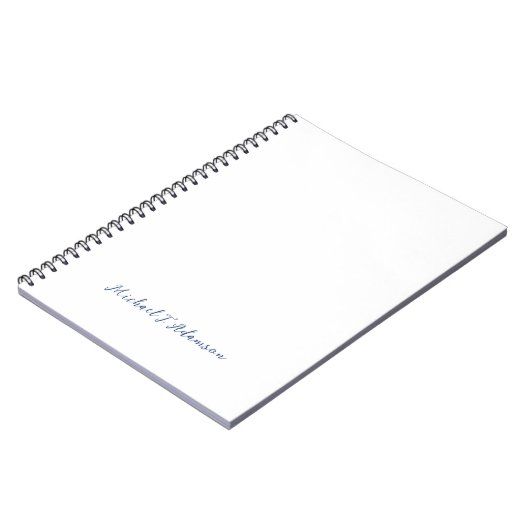 Retro Style Elegant Plain White Calligraphy Name Notitieboek (Linkerzijde)