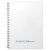 Retro Style Elegant Plain White Calligraphy Name Notitieboek (Voorkant)