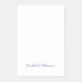 Retro Style Elegant Plain White Calligraphy Name Post-it® Notes (Voorkant)