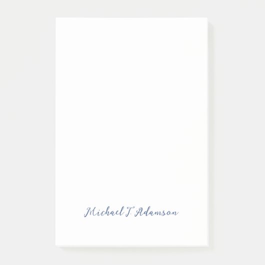 Retro Style Elegant Plain White Calligraphy Name Post-it® Notes (Voorkant)