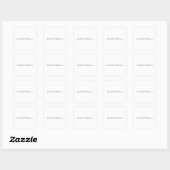 Retro Style Elegant Plain White Calligraphy Name Vierkante Sticker (Vel)