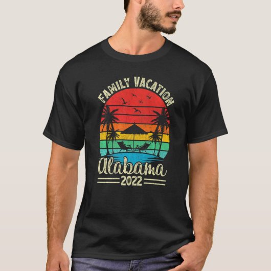 Retro  Style Family Vacation 2022 Alabama B T-shirt (Voorkant)