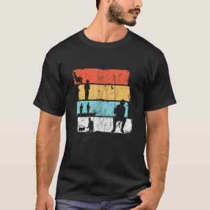 Retro Style Fishermen Vist Rod Lucky Vissen Pa T-shirt