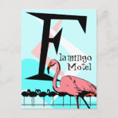 Retro Style Flamingo Lounge Briefkaart aquas roze (Voorkant)