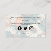 Retro style floral Bedankt Informatiekaartje (Achterkant)