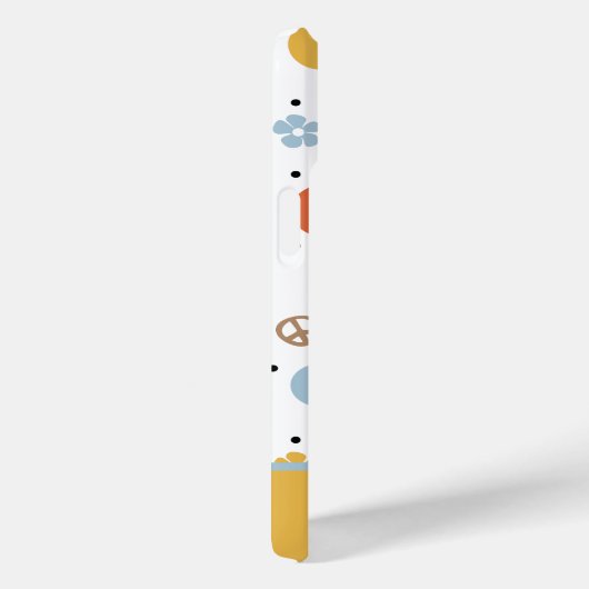 Retro-Style Flower Power Monogrammed Case-Mate iPhone Case (Achterkant / Rechts)