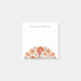 Retro Style Flowers - Aangepaste naam Post-it Note