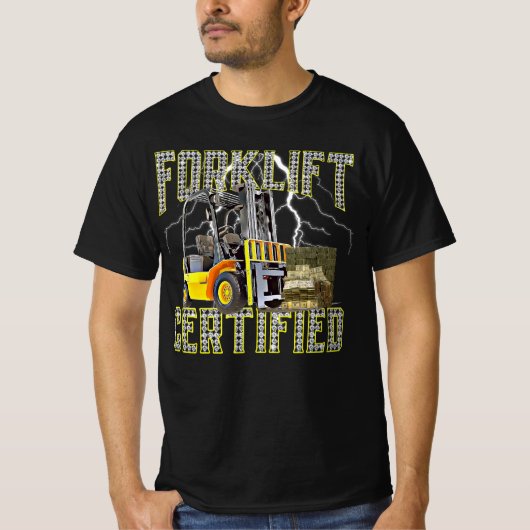 Retro Style Funny Forklift Operator Forklift Certi T-shirt (Voorkant)