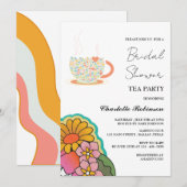 Retro Style Garden Tea Party Vrijgezellenfeest Kaart (Voorkant / Achterkant)