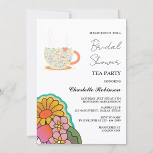 Retro Style Garden Tea Party Vrijgezellenfeest Kaart