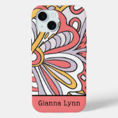 Retro-Style Gebloemd Monogrammetje Case-Mate iPhone Case (Achterkant)