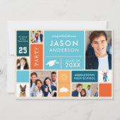 Retro Style Graduation Party Kaart (Voorkant)