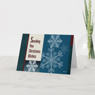 Retro Style Graphic Snowflakes Kerst Kaart