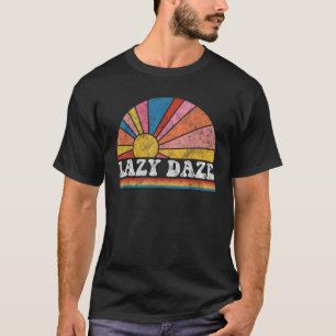 Retro Style Graphic Sunset Zomer luie daz T-shirt