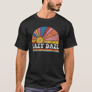 Retro Style Graphic Sunset Zomer luie daz T-shirt