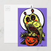 Retro Style Halloween Owl Briefkaart (Voorkant / Achterkant)