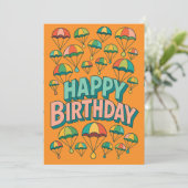 Retro Style Happy Birthday Design Verjaardag Kaart (Staand voorkant)