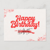 Retro Style Happy Birthday Kaart -Bold & Fun Desig (Voorkant)