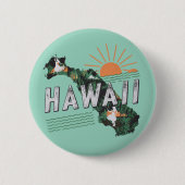 Retro Style Hawaii Island Silhouet Ronde Button 5,7 Cm (Voorkant)