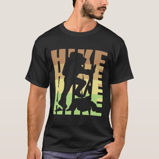Retro Style Hike Hike Hike Outdoor Hiking Adventur T-shirt (Voorkant)