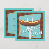 Retro Style Hot Dog Summer BBQ Party - Uitnodiging (Voorkant / Achterkant)