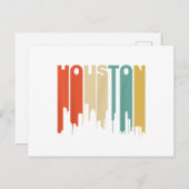 Retro Style Houston Texas Skyline van 1970 Feestdagenkaart (Voorkant / Achterkant)