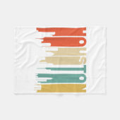 Retro Style Houston Texas Skyline van 1970 Fleece Deken (Voorkant (Horizontaal))