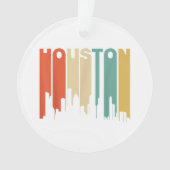 Retro Style Houston Texas Skyline van 1970 Ornament (voorkant)