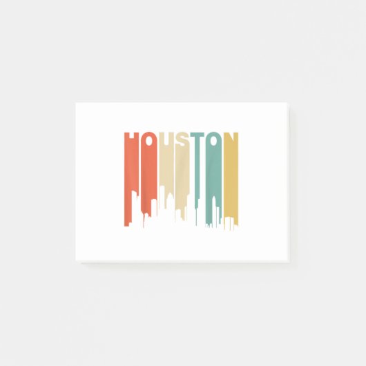 Retro Style Houston Texas Skyline van 1970 Post-it® Notes (Voorkant)