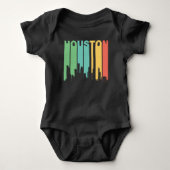 Retro Style Houston Texas Skyline van 1970 Romper (Voorkant)