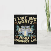 Retro Style I Like Big Boats And I Cannot Lie Crui Kaart (Voorkant)