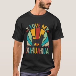 Retro Style - Ik hou van mijn Chihuahua Dog - Mo T-shirt