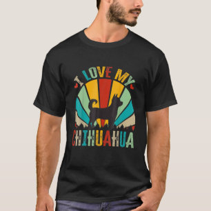 Retro  Style - Ik hou van mijn Chihuahua Dog - Mo T-shirt