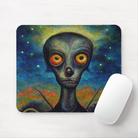 Retro Style Insectoid Alien Muismat (Met muis)