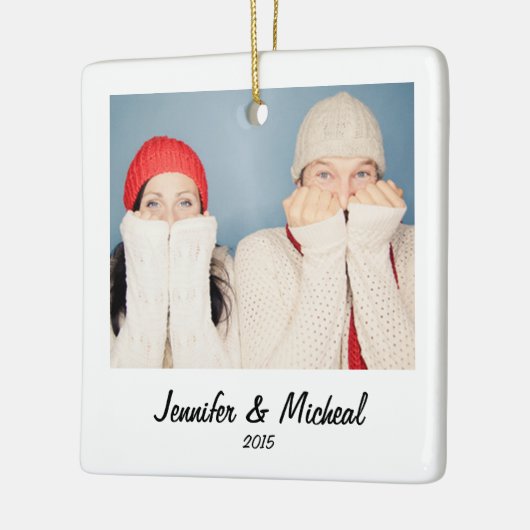 Retro Style Instant Photo Kerstmis Keramisch Ornament (Links)