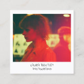 Retro style instant photo square business card vierkante visitekaartje (Voorkant)