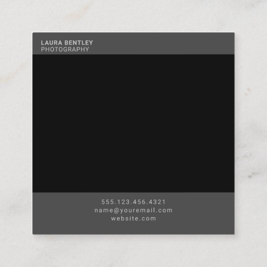 Retro style instant photo square business card vierkante visitekaartje (Achterkant)