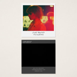 Retro style instant photo square business card vierkante visitekaartjes