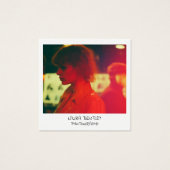 Retro style instant photo square business card vierkante visitekaartjes (Voorkant)
