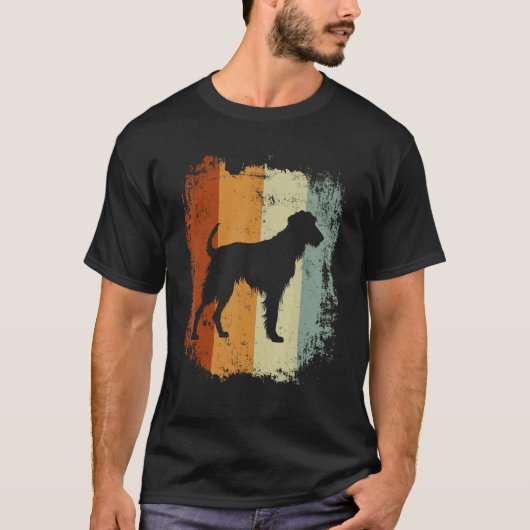 Retro Style Irish Wolfhound Dog T-shirt (Voorkant)