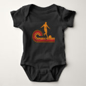 Retro Style Kickball Player Silhouette Kickball Romper (Voorkant)