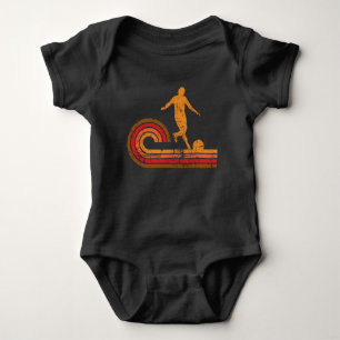 Retro Style Kickball Player Silhouette Kickball Romper