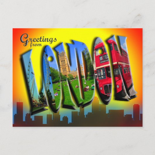 Retro Style London Briefkaart (Voorkant)