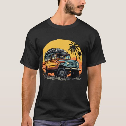 Retro Style  Look Offroading adventure 4x4 T-shirt (Voorkant)