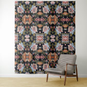 Retro Style Meerkleurig Bloemen Ornament Wandkleed (In situ)