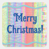 Retro Style Merry Christmas Label Sticker (Voorkant)