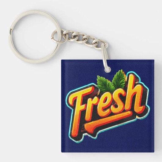 Retro Style Minty Fresh Acryl Sleutelhanger (voorkant)