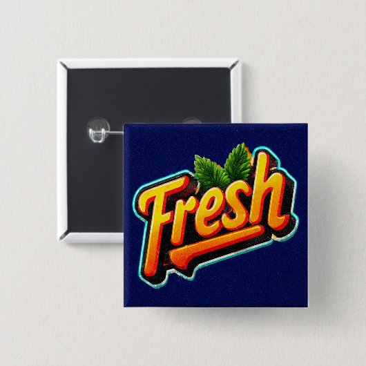 Retro Style Minty Fresh Pinback Button (Voorkant /achterkant)