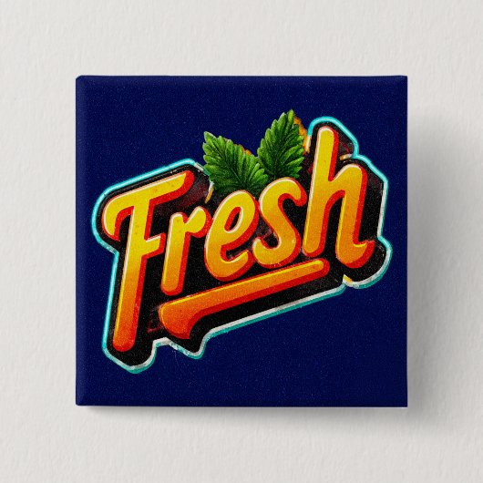 Retro Style Minty Fresh Pinback Button (Voorkant)